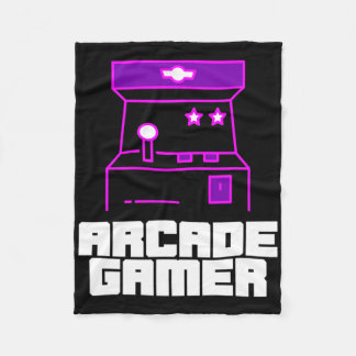 Arcade Gamer - Staande Kast Met Paarse Stijl Fleece Deken