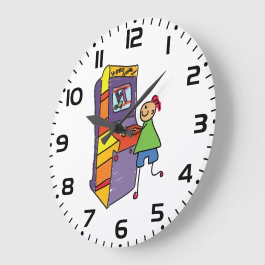 Arcade Gamer Stick Figuur Leuke  videogame Grote Klok (Hoek)