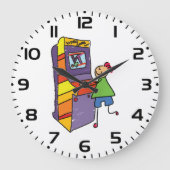 Arcade Gamer Stick Figuur Leuke  videogame Grote Klok (Voorkant)