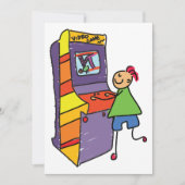 Arcade Gamer Stick Figuur Leuke  videogame Kaart (Voorkant)