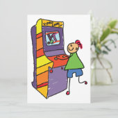 Arcade Gamer Stick Figuur Leuke  videogame Kaart (Staand voorkant)