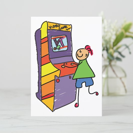 Arcade Gamer Stick Figuur Leuke  videogame Kaart