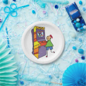Arcade Gamer Stick Figuur Leuke  videogame Papieren Bordje (Feest)
