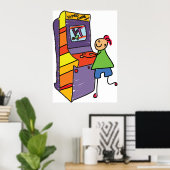 Arcade Gamer Stick Figuur Leuke  videogame Poster (Thuiskantoor)
