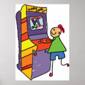 Arcade Gamer Stick Figuur Leuke  videogame Poster (Voorkant)