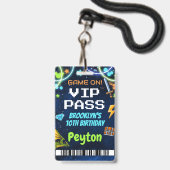 Arcade Games Verjaardag VIP Pas Lanyard Badge (Voorzijde met lanyard)