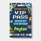 Arcade Games Verjaardag VIP Pas Lanyard Badge (Voorzijde)