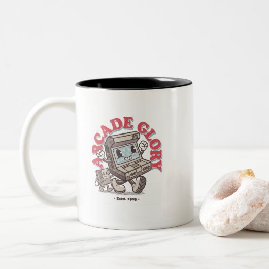 Arcade Glory Mug Tweekleurige Koffiemok (Met donut)