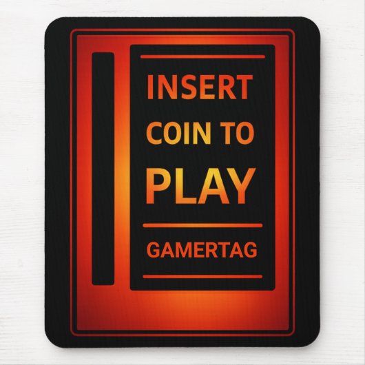 Arcade “Insert Coin to Play” Custom Mouse Pad Muismat (Voorkant)