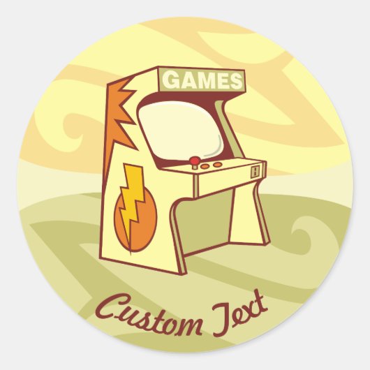 Arcade machine classic ronde sticker (Voorkant)