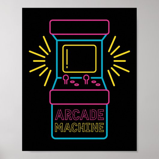 Arcade Machine Game Machine 80S 90S Retro Poster (Voorkant)