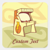 Arcade machine vierkante sticker (Voorkant)