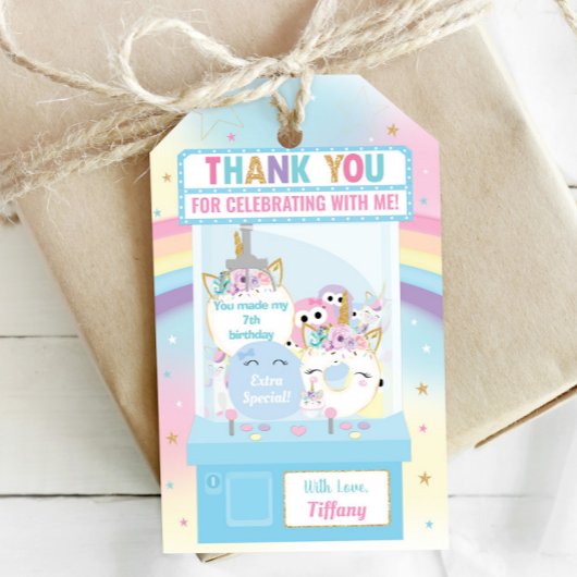 Arcade Meisje Verjaardag Schattige Blauwe Klauw Ma Cadeaulabel