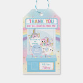 Arcade Meisje Verjaardag Schattige Blauwe Klauw Ma Cadeaulabel (Achterkant)