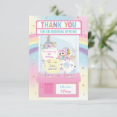 Arcade Meisje Verjaardag Schattige Roze Klauw Mach Bedankkaart (Staand voorkant)