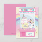 Arcade Meisje Verjaardag Schattige Roze Klauw Mach Bedankkaart (Voorkant / Achterkant)