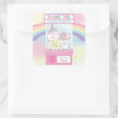 Arcade Meisje Verjaardag Schattige Roze Klauw Mach Vierkante Sticker (Tas)