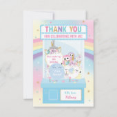 Arcade Meisje Verjaardag Schattigee Blauwe Klauwma Bedankkaart (Voorkant)