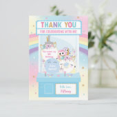 Arcade Meisje Verjaardag Schattigee Blauwe Klauwma Bedankkaart (Staand voorkant)