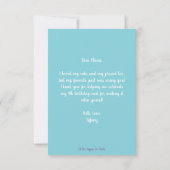 Arcade Meisje Verjaardag Schattigee Blauwe Klauwma Bedankkaart (Achterkant)