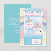 Arcade Meisje Verjaardag Schattigee Blauwe Klauwma Bedankkaart (Voorkant / Achterkant)