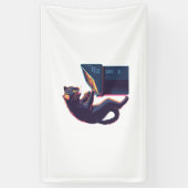 Arcade Meowster – Nostalgische gamer kat Spandoek (Verticaal)
