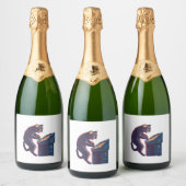 Arcade Meowster – Nostalgische gamer kat Sparkling Wijnetiket (Flessen)