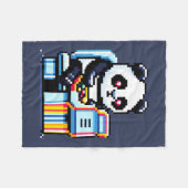 Arcade Panda Gamer - Retro Pixel Art Gaming Design Fleece Deken (Voorkant (Horizontaal))