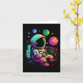 Arcade Planets Universe Gaming Astronaut Kaart (Gele Bloem)