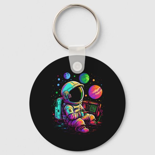 Arcade Planets Universe Gaming Astronaut Sleutelhanger (Voorkant)
