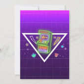 Arcade Verjaardag Gamer Neon Party Uitnodiging (Achterkant)