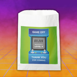 Arcade-verjaardag, gamer-verjaardagsuitnodiging bedankzakje