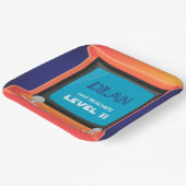 Arcade-verjaardag, gamer-verjaardagsuitnodiging papieren bordje (Gebogen)