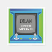 Arcade-verjaardag, gamer-verjaardagsuitnodiging servet (Voorkant)