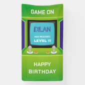 Arcade-verjaardag, gamer-verjaardagsuitnodiging spandoek (Verticaal)