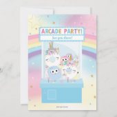 Arcade Verjaardagsfeestje Meisje Rainbow Eenhoorn Kaart (Achterkant)