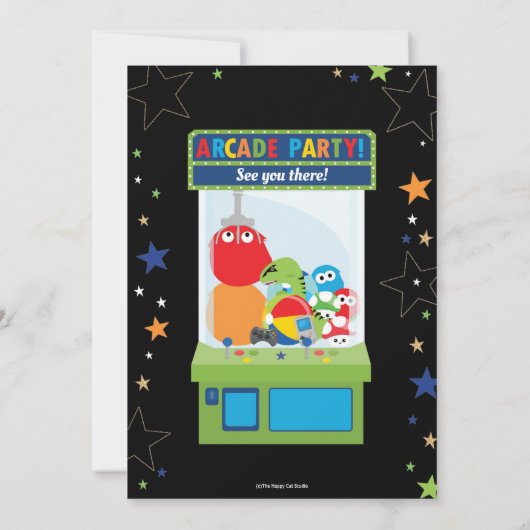 Arcade Verjaardagsfeestje Video Game Boy Kaart (Achterkant)