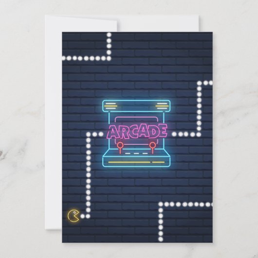Arcade verjaardagsuitnodiging Gamer uitnodiging Ga (Achterkant)