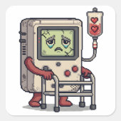 Arcade Video Game Birthday | Level Up Gamer Vierkante Sticker (Voorkant)