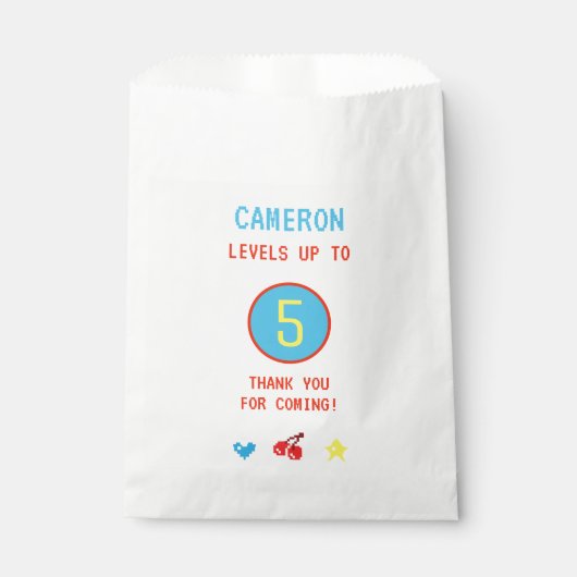 Arcade Video Game Birthday Party Hartelijk dank Bedankzakje (Voorkant)