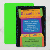 ARCADE VIDEO GAME GAMER Uitnodiging voor verjaarda (Voorkant / Achterkant)