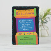 ARCADE VIDEO GAME GAMER Uitnodiging voor verjaarda (Staand voorkant)