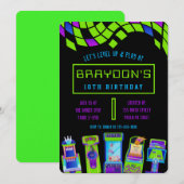 ARCADE VIDEO GAME GAMING Verjaardagsfeest Kaart (Voorkant / Achterkant)