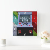 Arcade Video Game Joystick - Aangepaste slaapkamer Vierkante Klok (Huis)