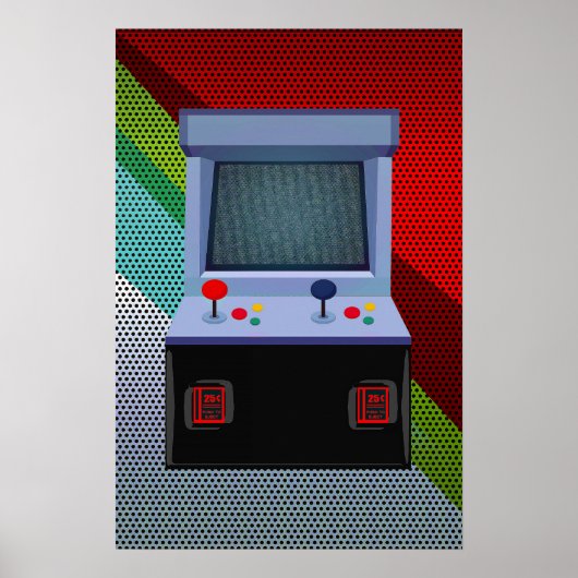 Arcade Video Game Joystick Colorful Cool Wall Art Poster (Voorkant)