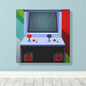 Arcade Video Game Joystick Colorful Wall Art Canvas Afdruk (Insitu (Houten vloer))