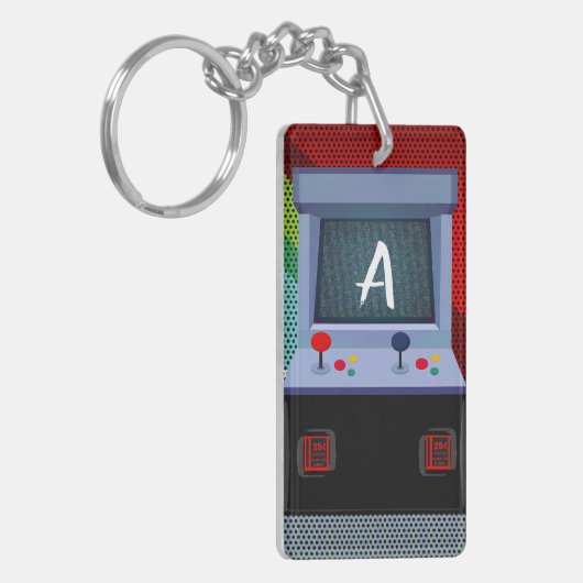Arcade Video Game Joystick Gepersonaliseerde naam Sleutelhanger (Voorkant Links)
