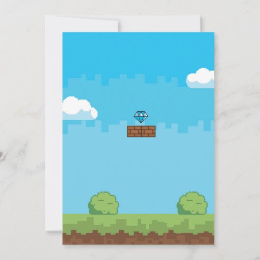 Arcade Video Game Niveau Omhoog Verjaardag Kaart (Achterkant)