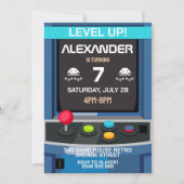 Arcade Video Game Niveau Omhoog Verjaardag Uitnodi Kaart (Voorkant)