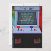 Arcade Videogame Verjaardagsfeestje Kaart (Achterkant)